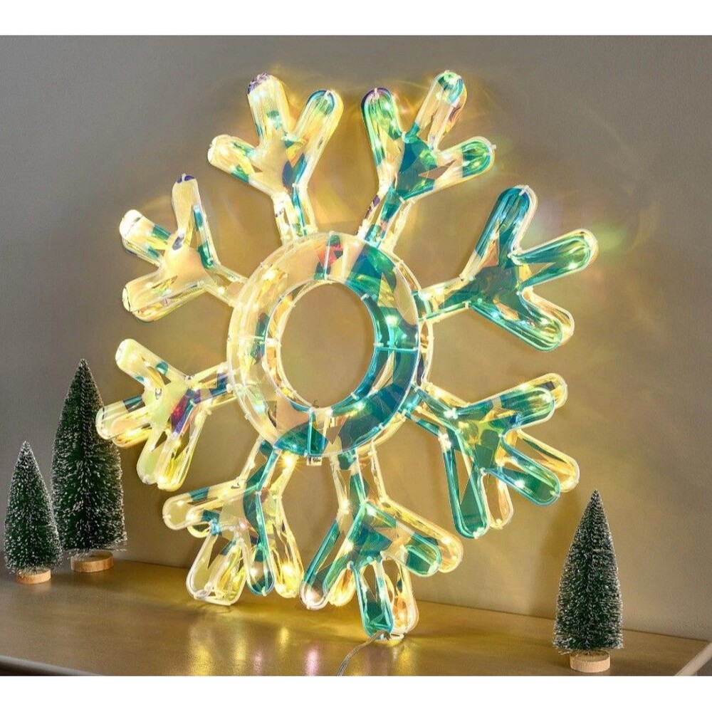 Bethlehem Lights 24" Fold Flat Iridescent Snowflake